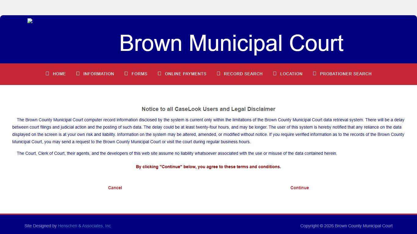 Brown County Municipal Court - Record Search