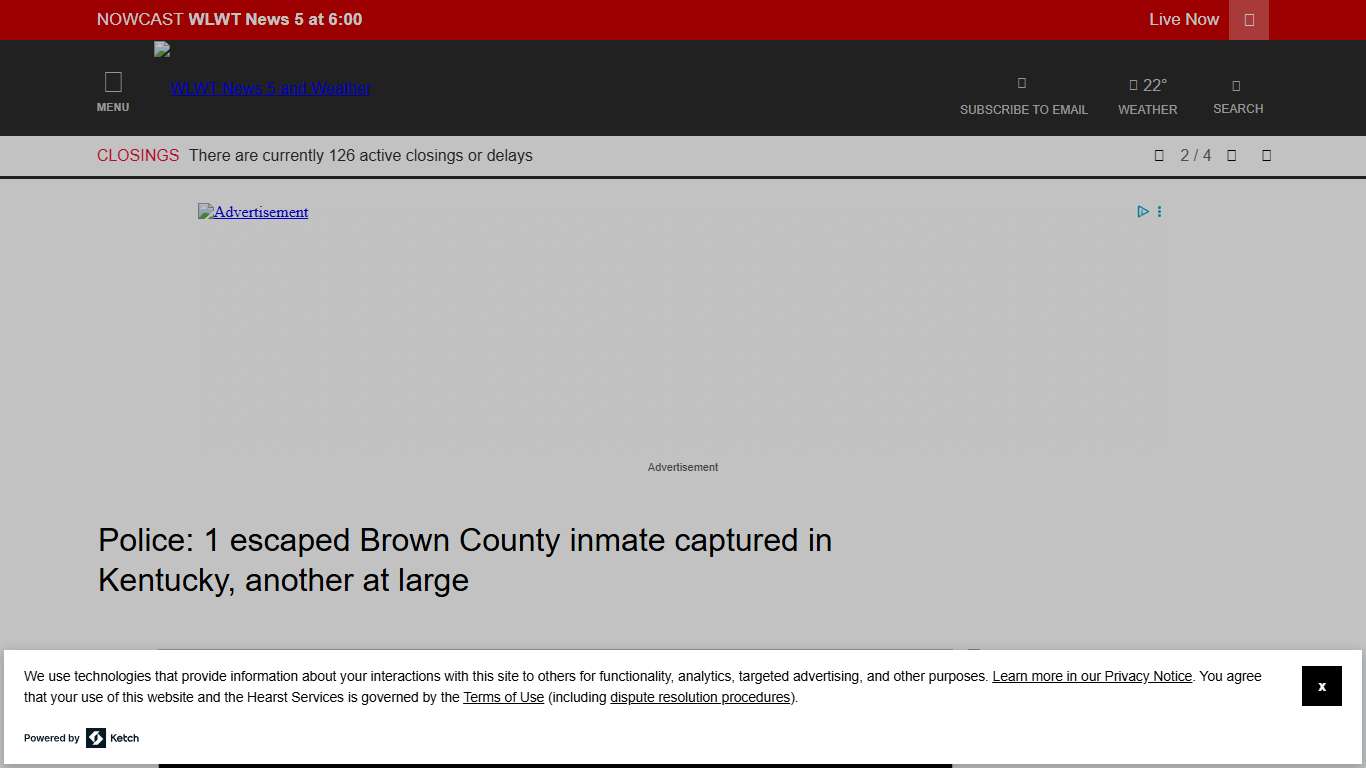 Police: 1 escaped Brown County inmate captured in Kentucky, another at large